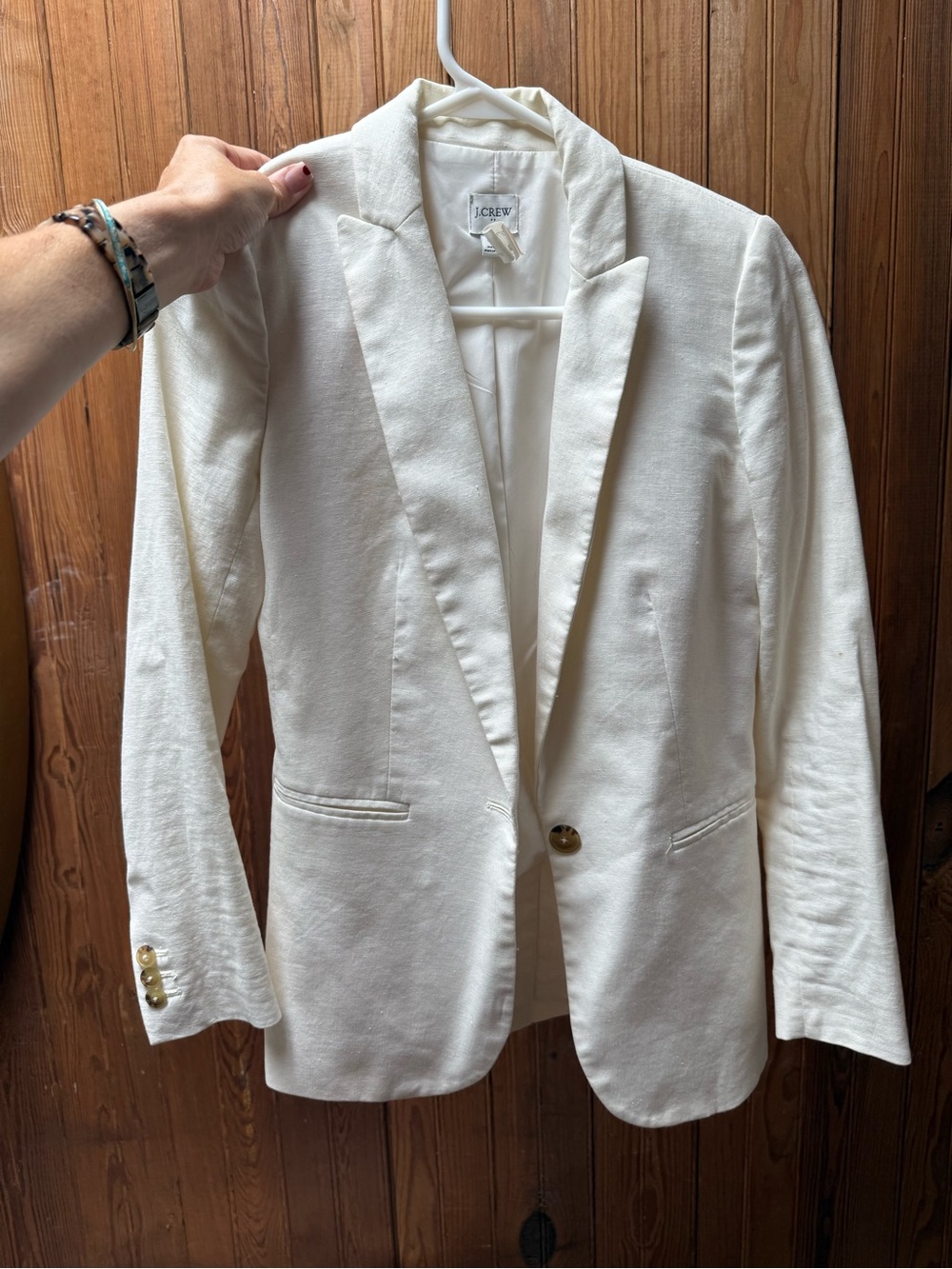 J. Crew Cream Single-Button Tailored Blazer